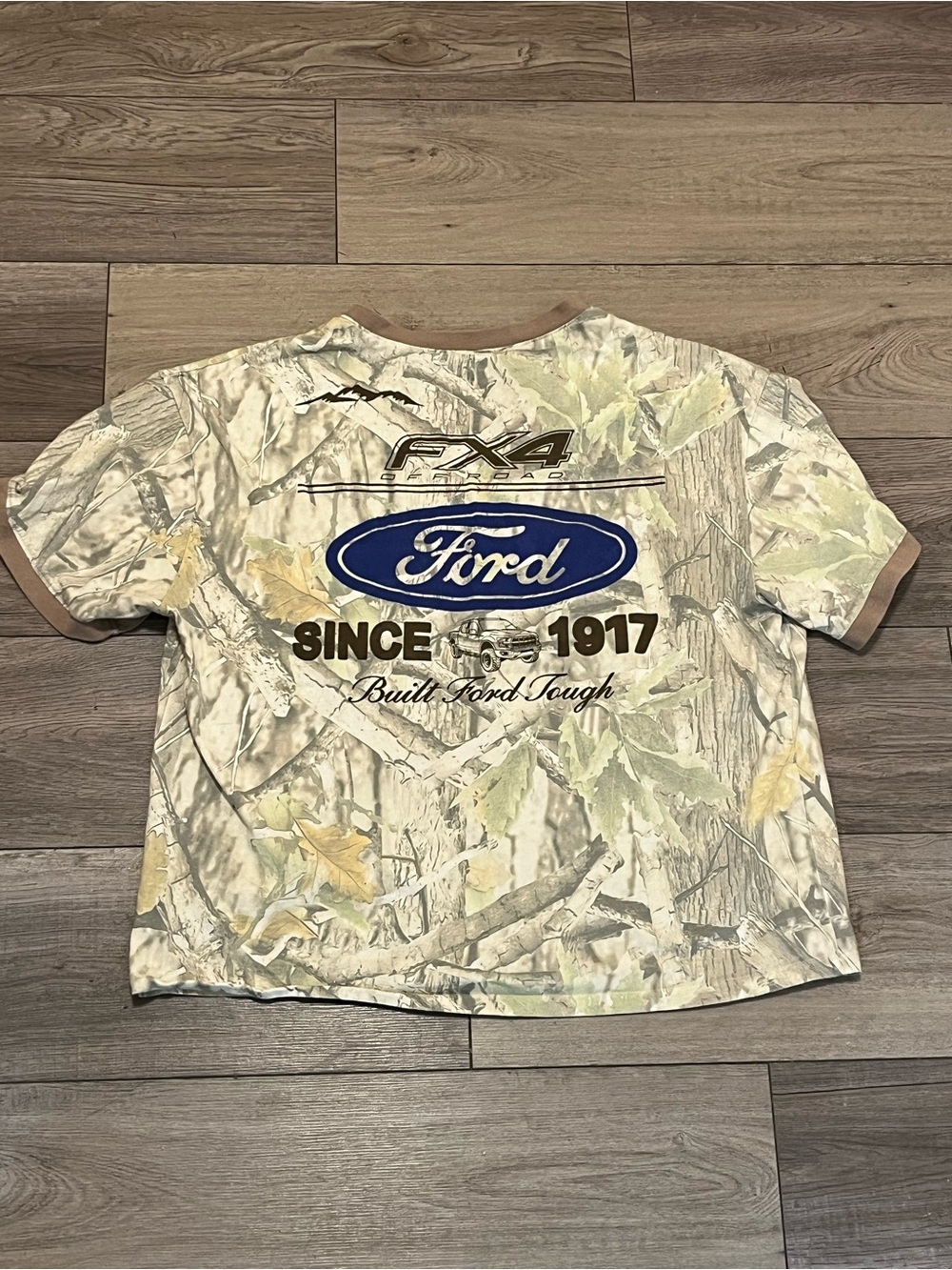 Ford Camo Mens Tee - Beige/Green